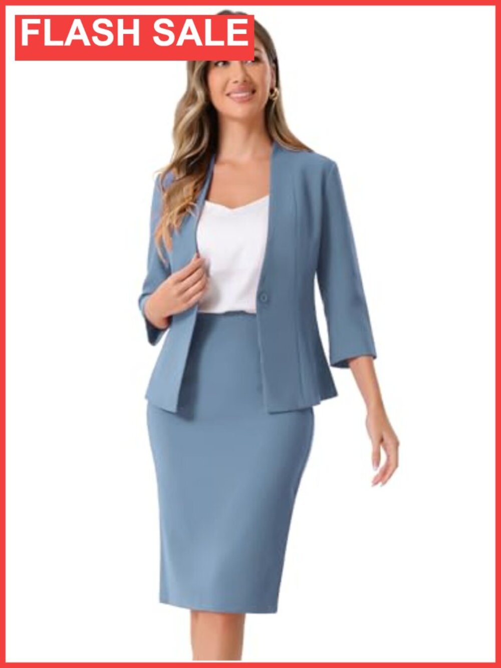 Women's 2 Piece Skirt Suit Set Office Work Outfit